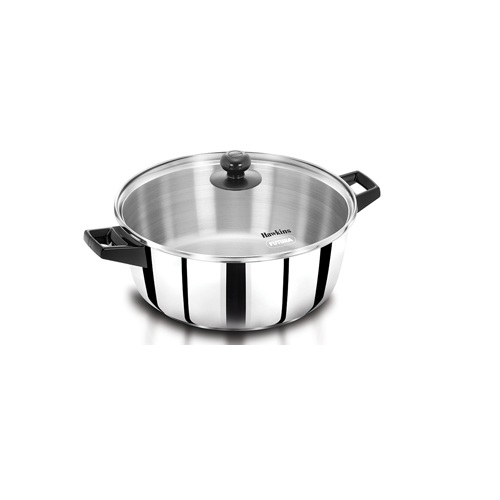 Hawkins Stainless Steel Cook n Serve Casserole With 5Ltr Glass Lid